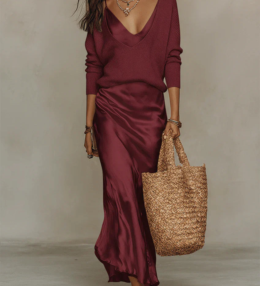 Elena | Vestido midi de satén