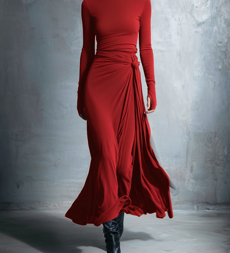 Naiara - Vestido midi con nudo lateral