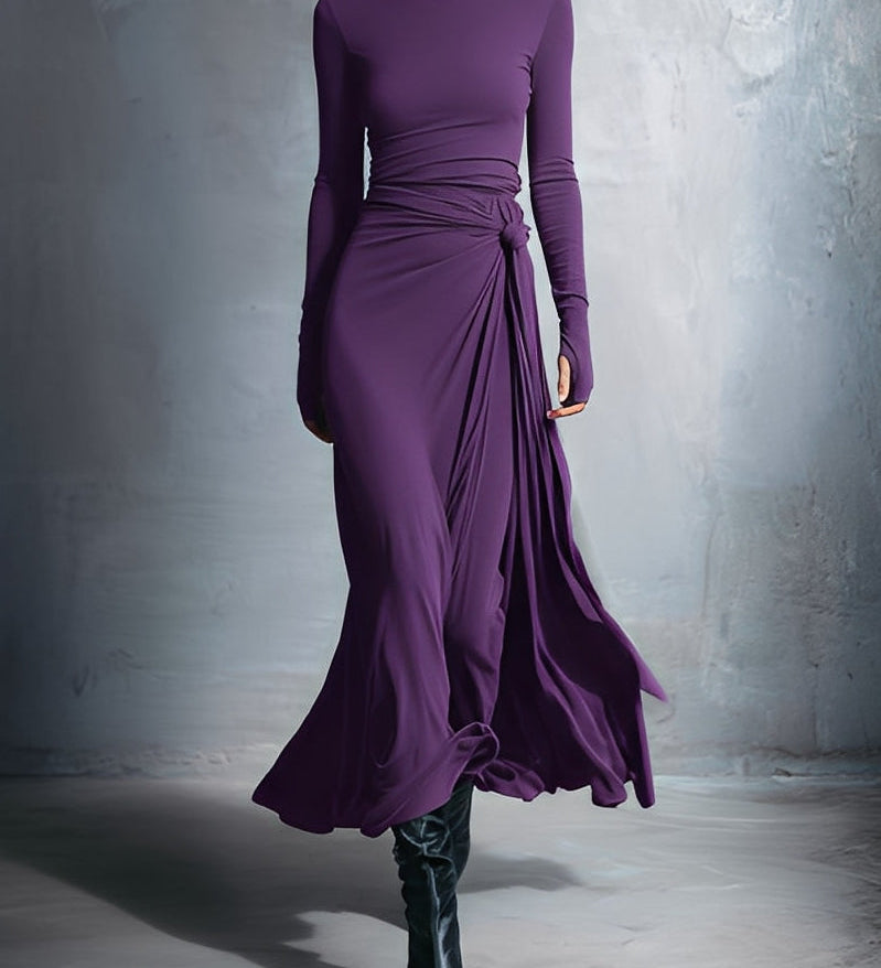 Naiara - Vestido midi con nudo lateral