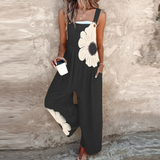 Pantalón cómodo con tirantes y estampado