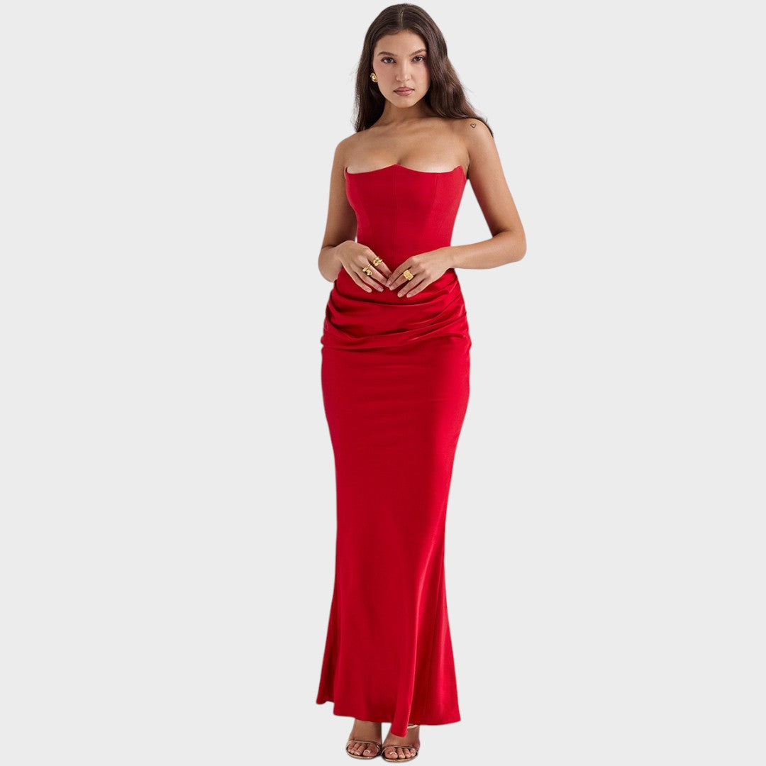 Flora | Vestido de Satén Con Top Incorporado