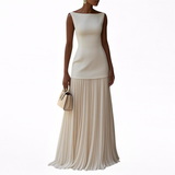 Celeste | Vestido largo plisado