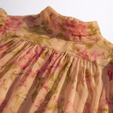 Rosario | Vestido Largo de Chiffon con Estampado Floral