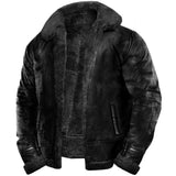 Iván™ | Chaqueta de Cuero Negro con Forro de Piel Sintética