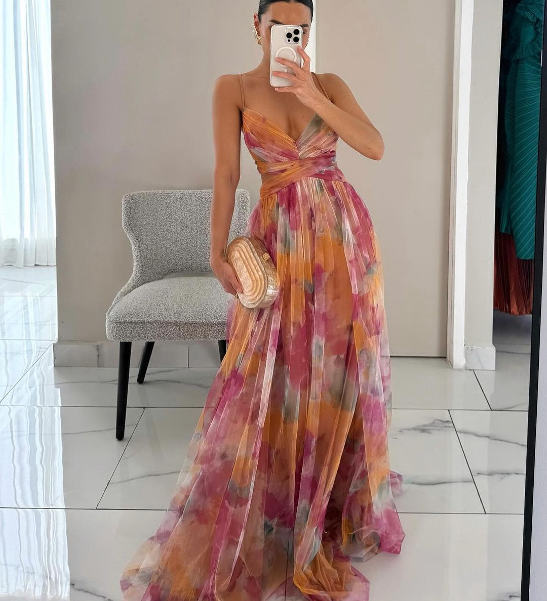 Giselle | Encantador Maxi Vestido con Diseño Floral