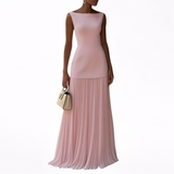 Celeste | Vestido largo plisado
