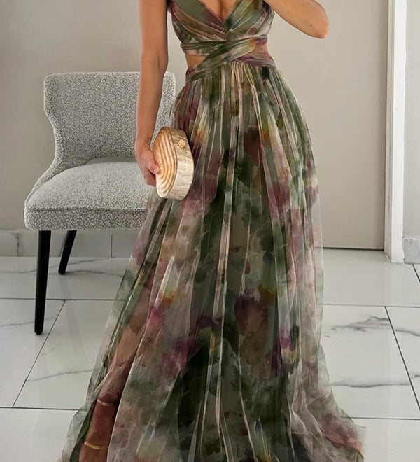 Giselle | Encantador Maxi Vestido con Diseño Floral
