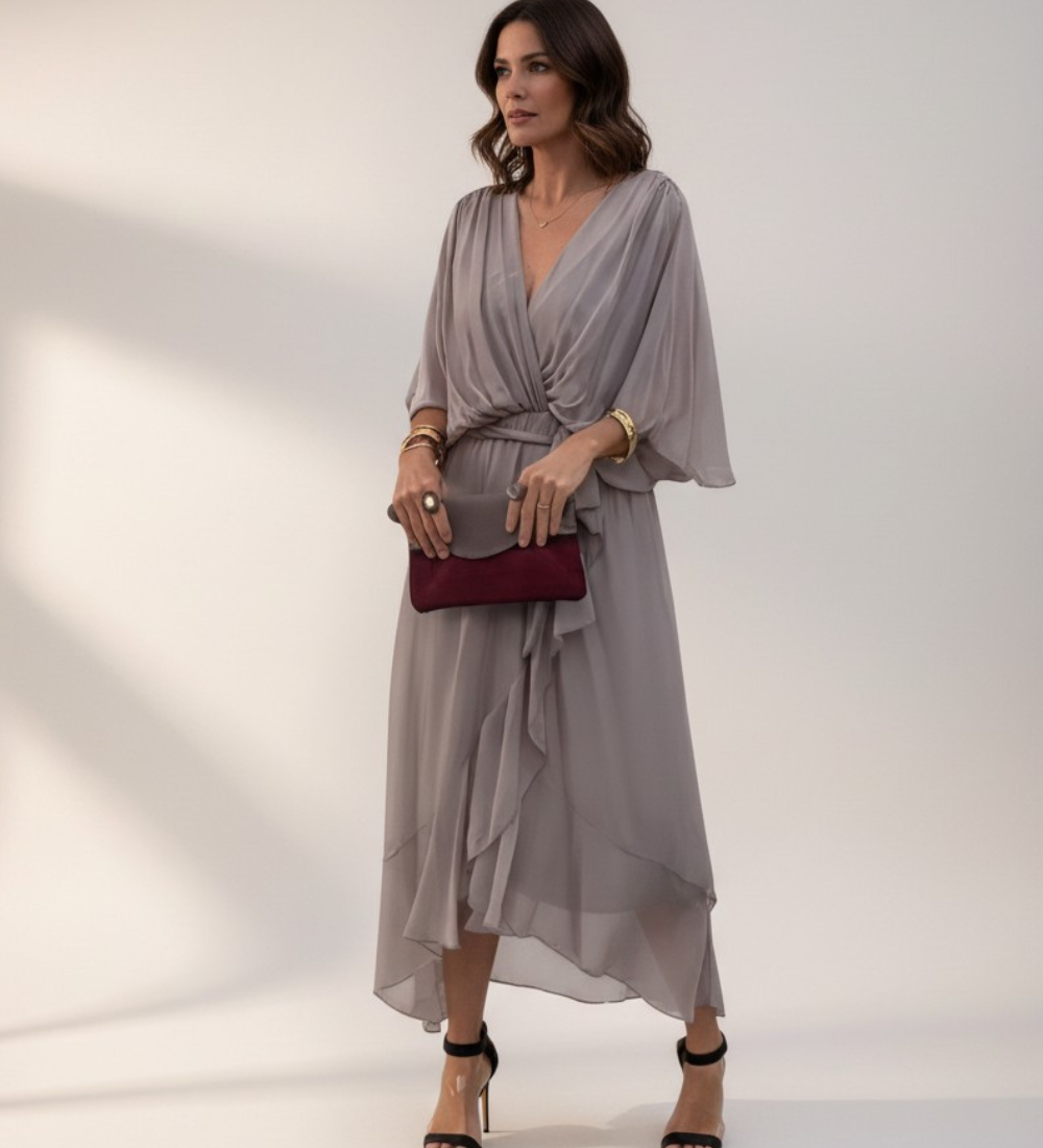 Leticia - Vestido midi con cintura de lazo