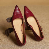 Anok Tacones Altos de Cuero Auténtico