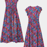 Patricia - Vestido cruzado largo con estampado floral