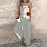 Pantalón cómodo con tirantes y estampado