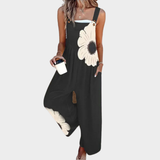 Pantalón cómodo con tirantes y estampado