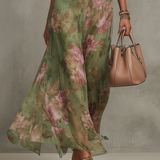 Livia | Vestido largo con cuello halter y estampado floral
