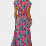 Patricia - Vestido cruzado largo con estampado floral